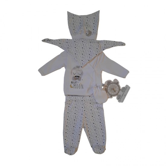 İmaj Little Moon Yenidoğan Erkek Bebek 5' Li Set - Beyaz İmaj Little Moon Yenidoğan Erkek Bebek 5' Li Set - Beyaz