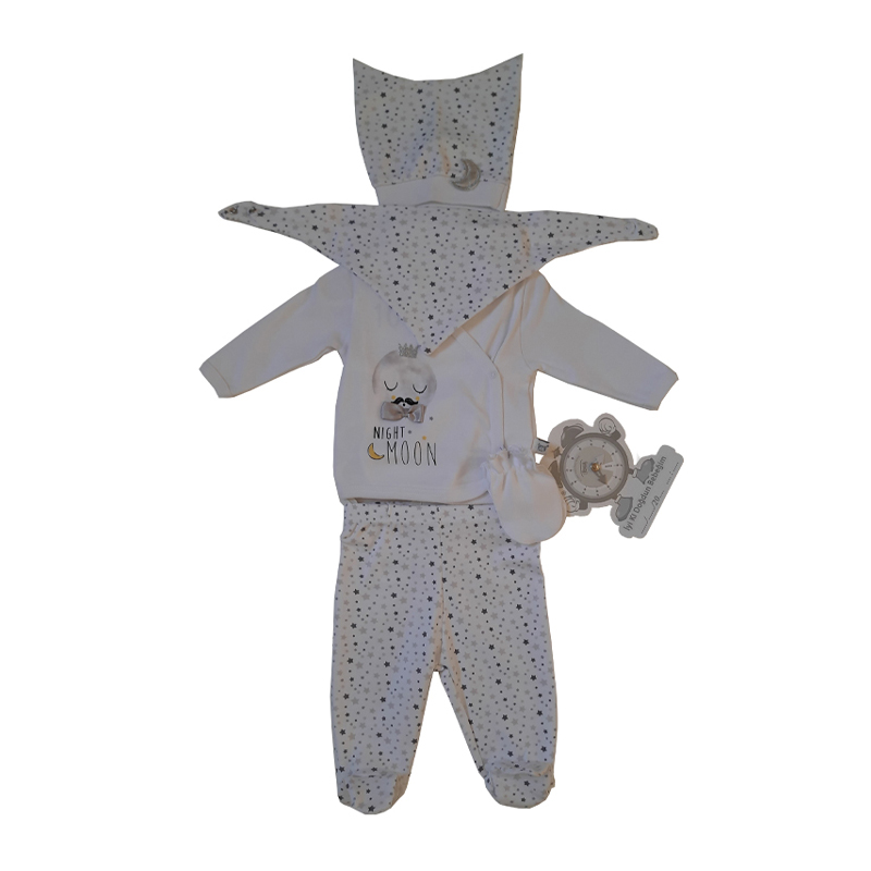 İmaj Little Moon Yenidoğan Erkek Bebek 5' Li Set - Beyaz İmaj Little Moon Yenidoğan Erkek Bebek 5' Li Set - Beyaz