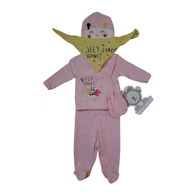İmaj Arılı Yenidoğan Kız Bebek 5' Li Set - Açık Pembe İmaj Arılı Yenidoğan Kız Bebek 5' Li Set - Açık Pembe