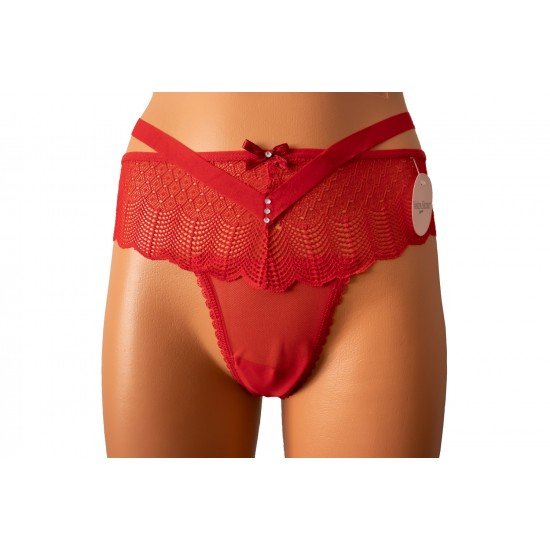 Vanilya Secret Fantezi Taşlı 833 Pamuklu Kırmızı Bikini Külot