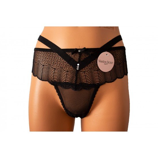 Vanilya Secret Fantezi Taşlı Pamuklu Siyah Bikini Külot Vanilya Secret Fantezi Taşlı Pamuklu Siyah Bikini Külot