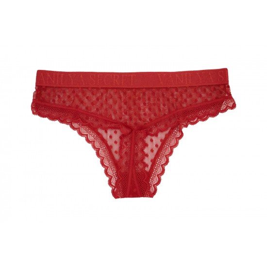 Vanilya Secret Lez Dantel Lastikli Kırmızı Tanga Vanilya Secret Lez Dantel Lastikli Kırmızı Tanga