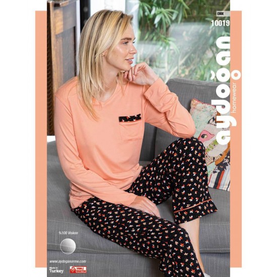 Aydoğan Kadın Viskon Uzun Kollu Pijama Takımı 10019 Aydoğan Kadın Viskon Uzun Kollu Pijama Takımı 10019