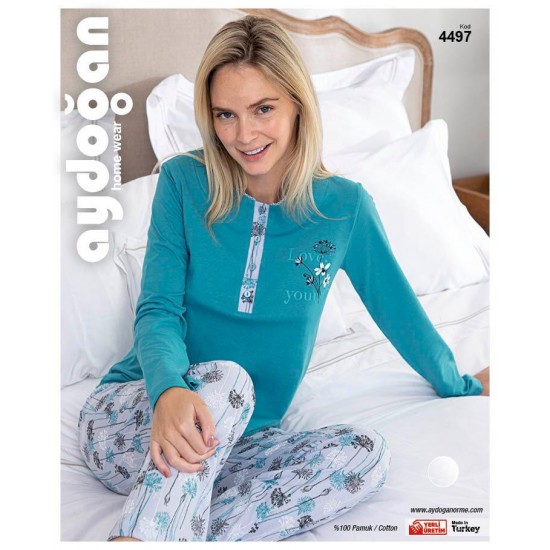 Aydoğan Kadın Pamuklu Uzun Kollu Pijama Takımı 4497 Aydoğan Kadın Pamuklu Uzun Kollu Pijama Takımı 4497