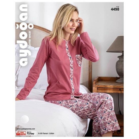 Aydoğan Kadın Pamuklu Uzun Kollu Pijama Takımı 4498 Aydoğan Kadın Pamuklu Uzun Kollu Pijama Takımı 4498