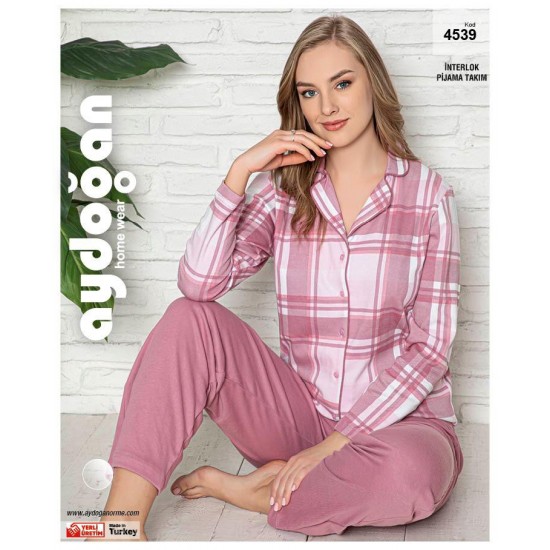 Aydoğan Kadın İnterlok Uzun Kollu Pijama Takımı 4539 Aydoğan Kadın İnterlok Uzun Kollu Pijama Takımı 4539