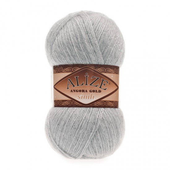Alize Angora Gold Simli Gri El Örgü İpi 21 Alize Angora Gold Simli Gri El Örgü İpi 21