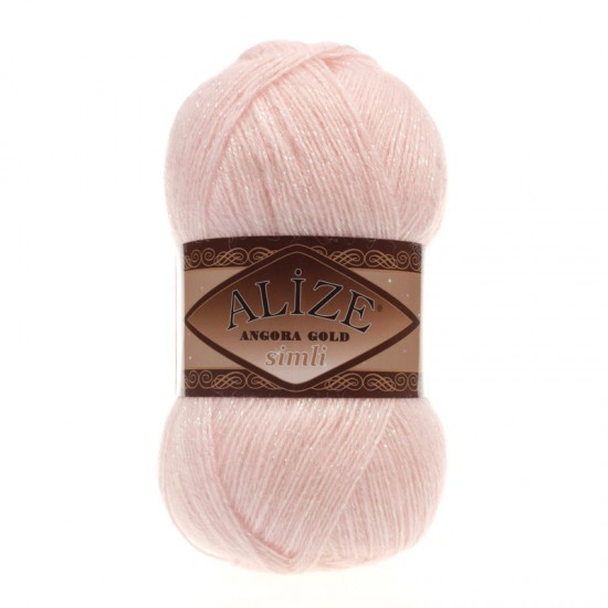 Alize Angora Gold Simli Pembe İnci El Örgü İpi 271