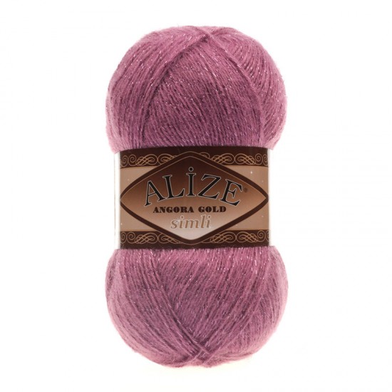 Alize Angora Gold Simli Gül Kurusu El Örgü İpi 28 Alize Angora Gold Simli Gül Kurusu El Örgü İpi 28