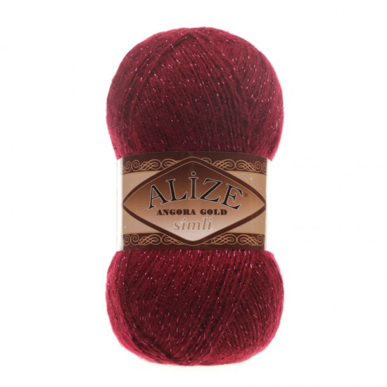 Alize Angora Gold Simli Bordo El Örgü İpi 57