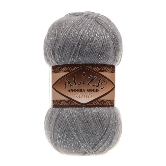 Alize Angora Gold Simli Kömür Gri El Örgü İpi 87 Alize Angora Gold Simli Kömür Gri El Örgü İpi 87
