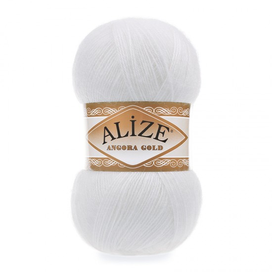 Alize Angora Gold Beyaz El Örgü İpi 55