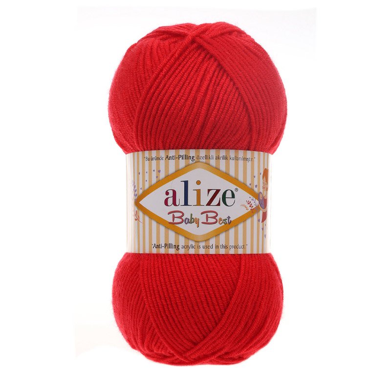 Alize Baby Best Kırmızı El Örgü İpi 56 Alize Baby Best Kırmızı El Örgü İpi 56