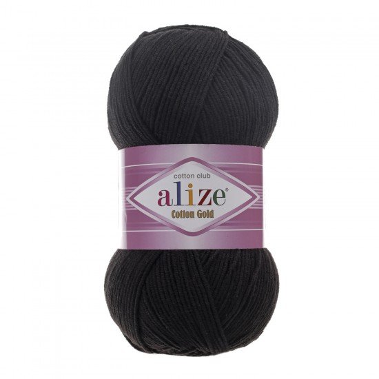 Alize Cotton Gold Siyah El Örgü İpi 60