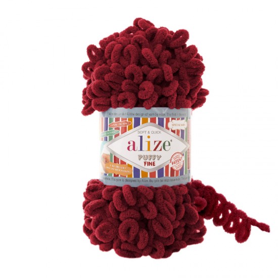 Alize Puffy Fine Vişne El Örgü İpi 107 Alize Puffy Fine Vişne El Örgü İpi 107