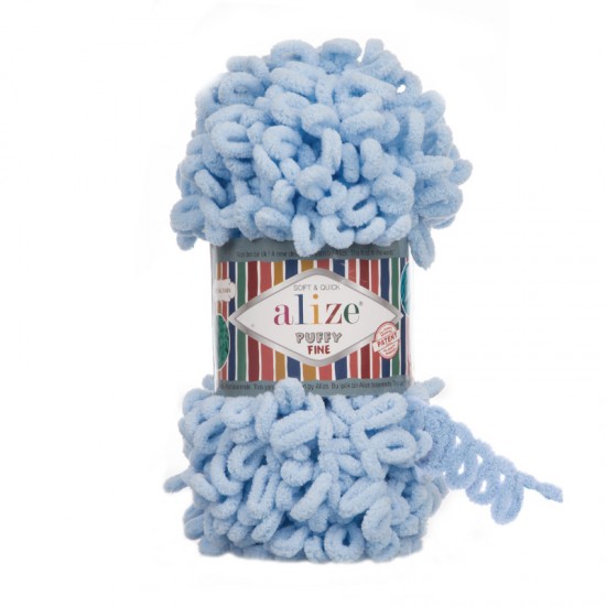 Alize Puffy Fine Bebe Mavi El Örgü İpi 218 Alize Puffy Fine Bebe Mavi El Örgü İpi 218