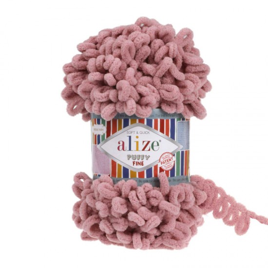 Alize Puffy Fine Pembe Gül El Örgü İpi 295 Alize Puffy Fine Pembe Gül El Örgü İpi 295