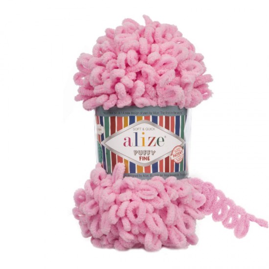 Alize Puffy Fine Pembe El Örgü İpi 39 Alize Puffy Fine Pembe El Örgü İpi 39