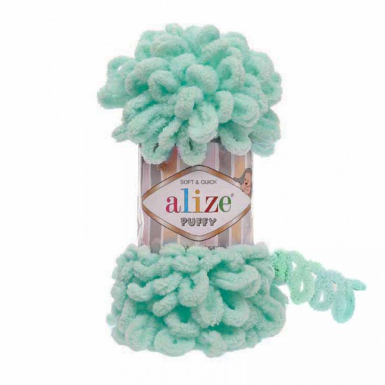 Alize Puffy Açık Mint El Örgü İpi 19 Alize Puffy Açık Mint El Örgü İpi 19