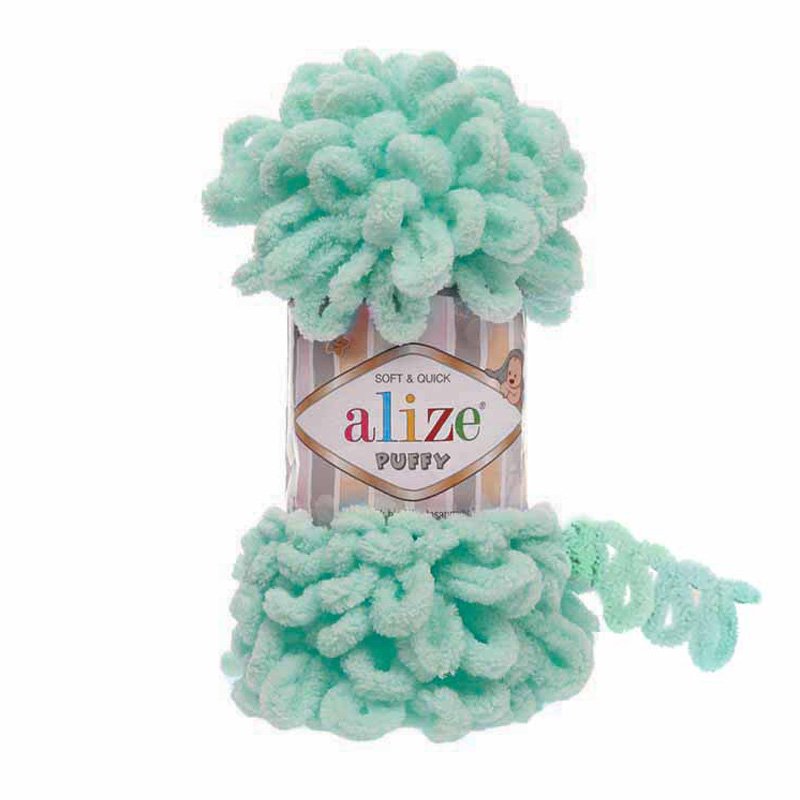 Alize Puffy Açık Mint El Örgü İpi 19 Alize Puffy Açık Mint El Örgü İpi 19