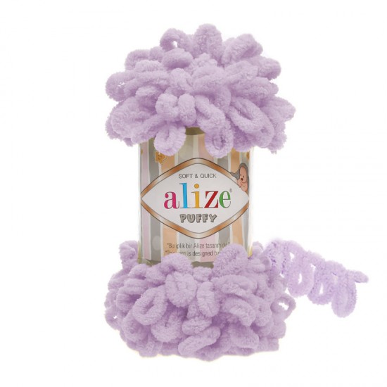 Alize Puffy Açık Lila El Örgü İpi 27 Alize Puffy Açık Lila El Örgü İpi 27