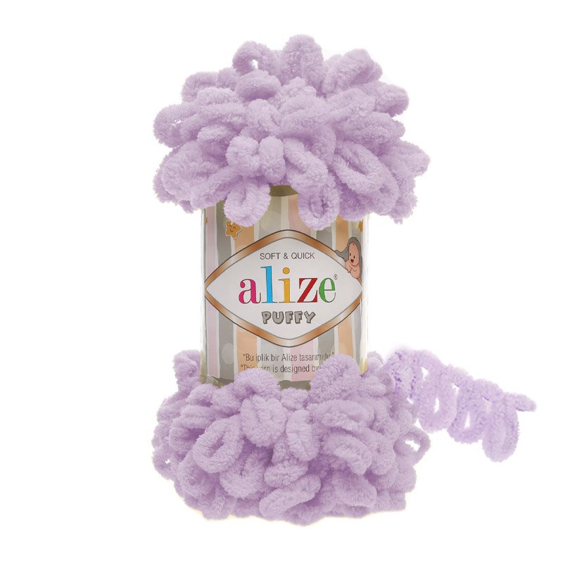 Alize Puffy Açık Lila El Örgü İpi 27 Alize Puffy Açık Lila El Örgü İpi 27