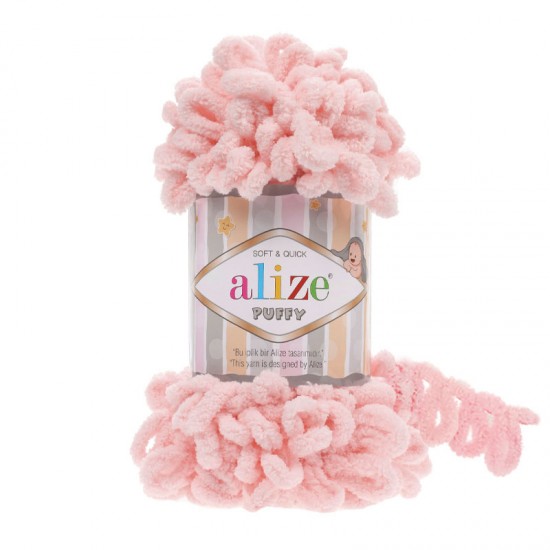 Alize Puffy Pudra Pembe El Örgü İpi 340 Alize Puffy Pudra Pembe El Örgü İpi 340