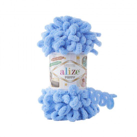 Alize Puffy Orta Mavi El Örgü İpi 342 Alize Puffy Orta Mavi El Örgü İpi 342