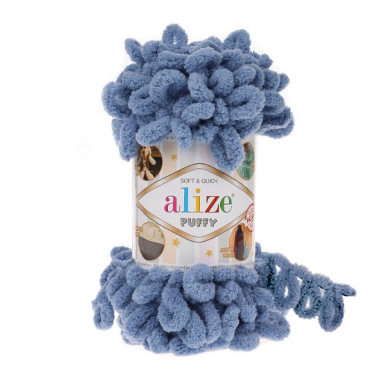 Alize Puffy Koyu Mavi El Örgü İpi 374 Alize Puffy Koyu Mavi El Örgü İpi 374