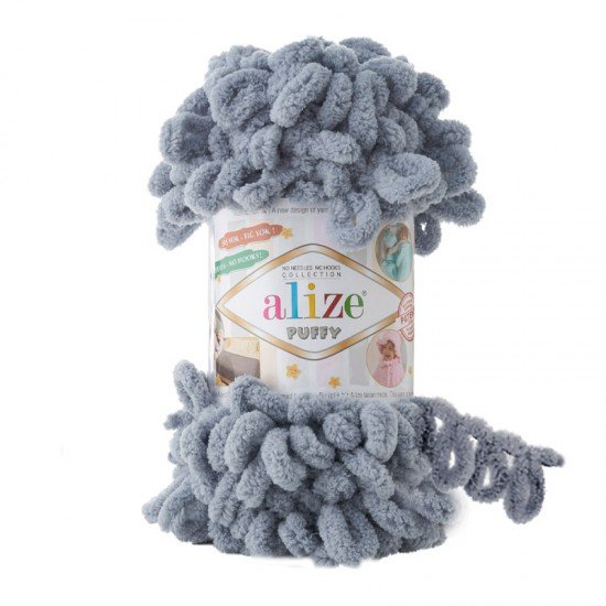 Alize Puffy Orta Gri El Örgü İpi 428 Alize Puffy Orta Gri El Örgü İpi 428