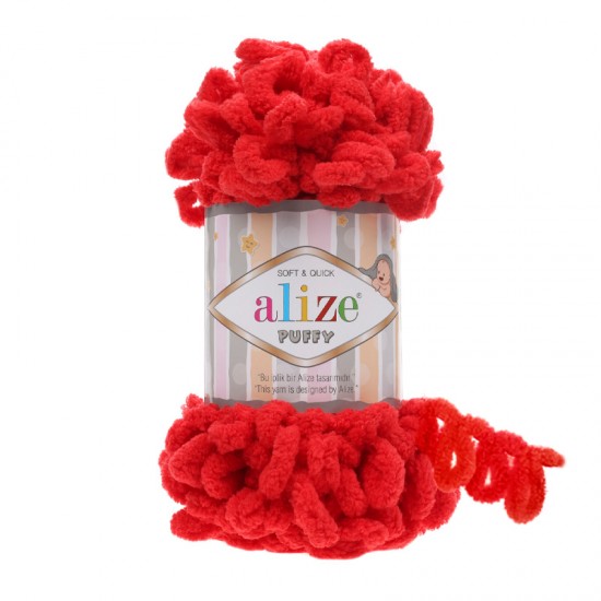 Alize Puffy Kırmızı El Örgü İpi 56 Alize Puffy Kırmızı El Örgü İpi 56