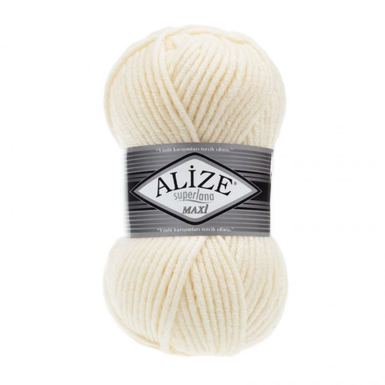Alize Superlana Maxi Krem El Örgü İpi 01 Alize Superlana Maxi Krem El Örgü İpi 01