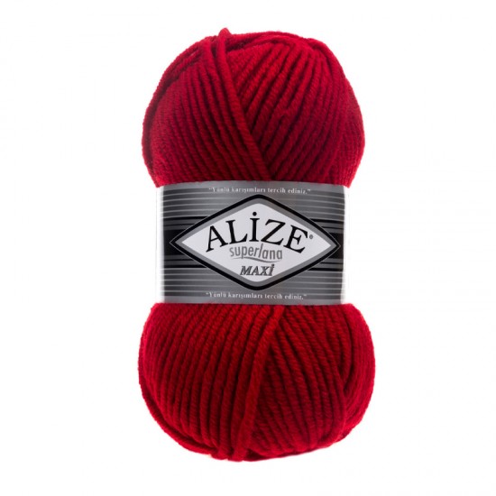 Alize Superlana Maxi Kırmızı El Örgü İpi 56 Alize Superlana Maxi Kırmızı El Örgü İpi 56