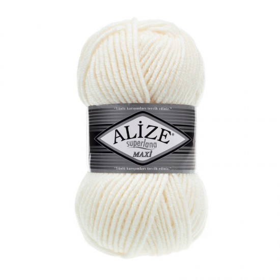 Alize Superlana Maxi Açık Krem El Örgü İpi 62 Alize Superlana Maxi Açık Krem El Örgü İpi 62