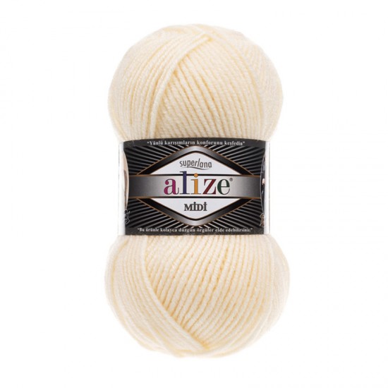 Alize Superlana Midi Açık Krem El Örgü İpi 01 Alize Superlana Midi Açık Krem El Örgü İpi 01