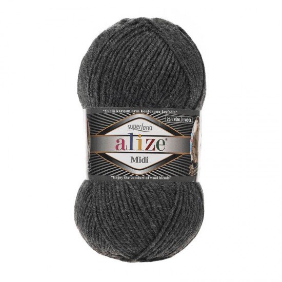Alize Superlana Midi Koyu Gri Melanj El Örgü İpi 196 Alize Superlana Midi Koyu Gri Melanj El Örgü İpi 196