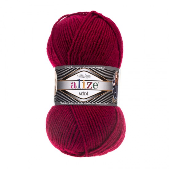 Alize Superlana Midi Vişne El Örgü İpi 390 Alize Superlana Midi Vişne El Örgü İpi 390