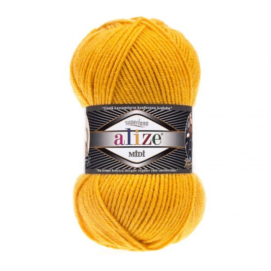 Alize Superlana Midi Sarı El Örgü İpi 488 Alize Superlana Midi Sarı El Örgü İpi 488