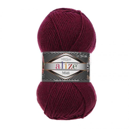 Alize Superlana Midi Koyu Bordo El Örgü İpi 495 Alize Superlana Midi Koyu Bordo El Örgü İpi 495