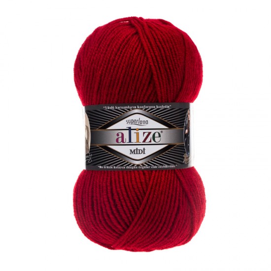 Alize Superlana Midi Kırmızı El Örgü İpi 56 Alize Superlana Midi Kırmızı El Örgü İpi 56