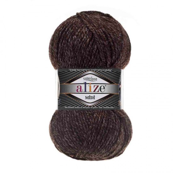 Alize Superlana Midi Jaspe Kahverengi El Örgü İpi 804 Alize Superlana Midi Jaspe Kahverengi El Örgü İpi 804