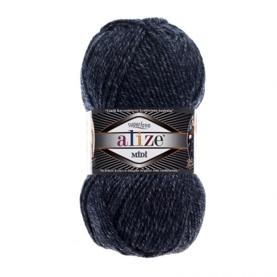 Alize Superlana Midi Jaspe Lacivert El Örgü İpi 805 Alize Superlana Midi Jaspe Lacivert El Örgü İpi 805