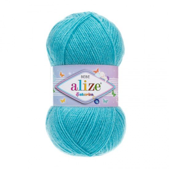 Alize Şekerim Bebe Turkuaz El Örgü İpi 287 Alize Şekerim Bebe Turkuaz El Örgü İpi 287