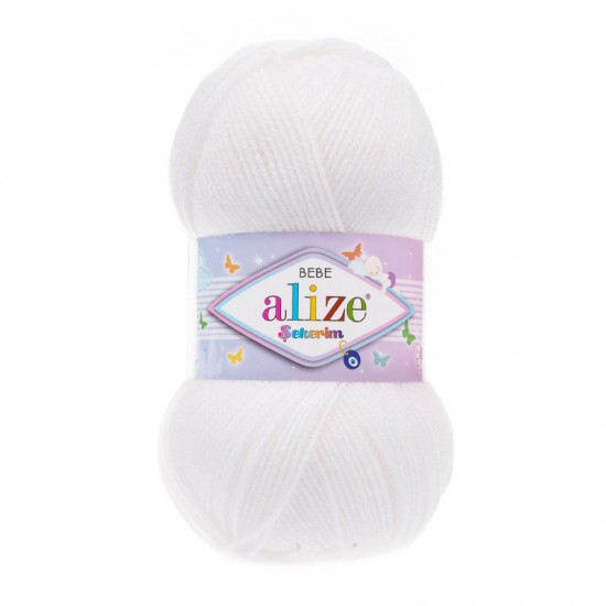 Alize Şekerim Bebe Beyaz El Örgü İpi 55 Alize Şekerim Bebe Beyaz El Örgü İpi 55