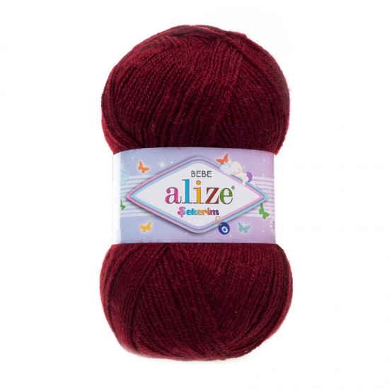 Alize Şekerim Bebe Bordo El Örgü İpi 57 Alize Şekerim Bebe Bordo El Örgü İpi 57