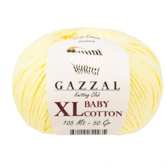 Gazzal Baby Cotton XL Açık Sarı El Örgü İpi 3413 Gazzal Baby Cotton XL Açık Sarı El Örgü İpi 3413