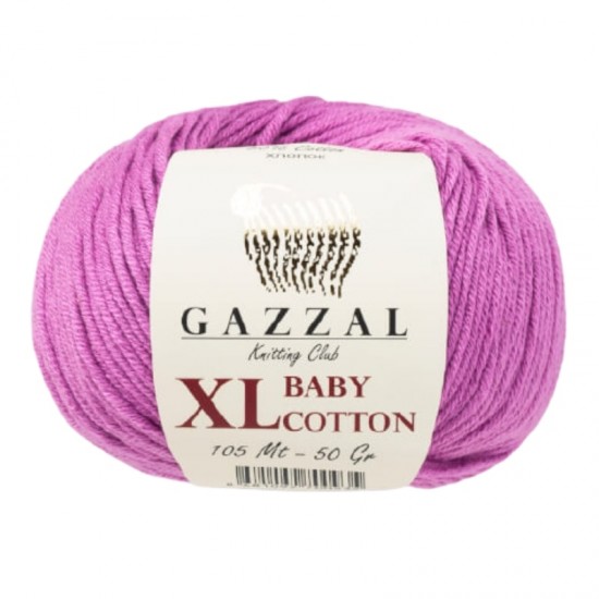 Gazzal Baby Cotton XL Lila El Örgü İpi 3414