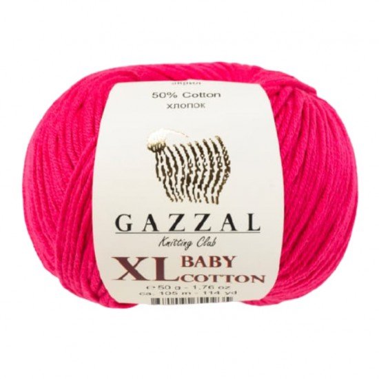 Gazzal Baby Cotton XL Fuşya El Örgü İpi 3415