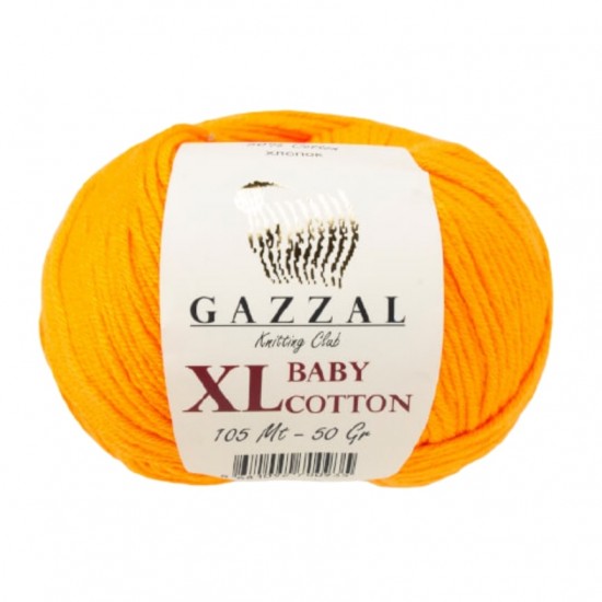 Gazzal Baby Cotton XL Açık Turuncu El Örgü İpi 3416 Gazzal Baby Cotton XL Açık Turuncu El Örgü İpi 3416
