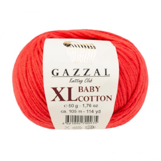 Gazzal Baby Cotton XL Açık Kırmızı El Örgü İpi 3418